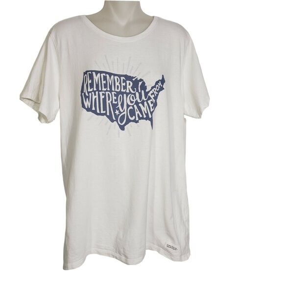 Life Is Good Womens T Shirt Large Remember Where You Came From White US Map - Picture 1 of 10